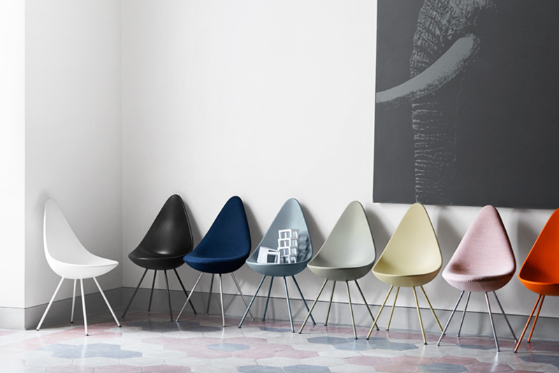 כיסא הטיפה (Drop chair) של מותג הרהיטים הדני Republic of Fritz Hansen